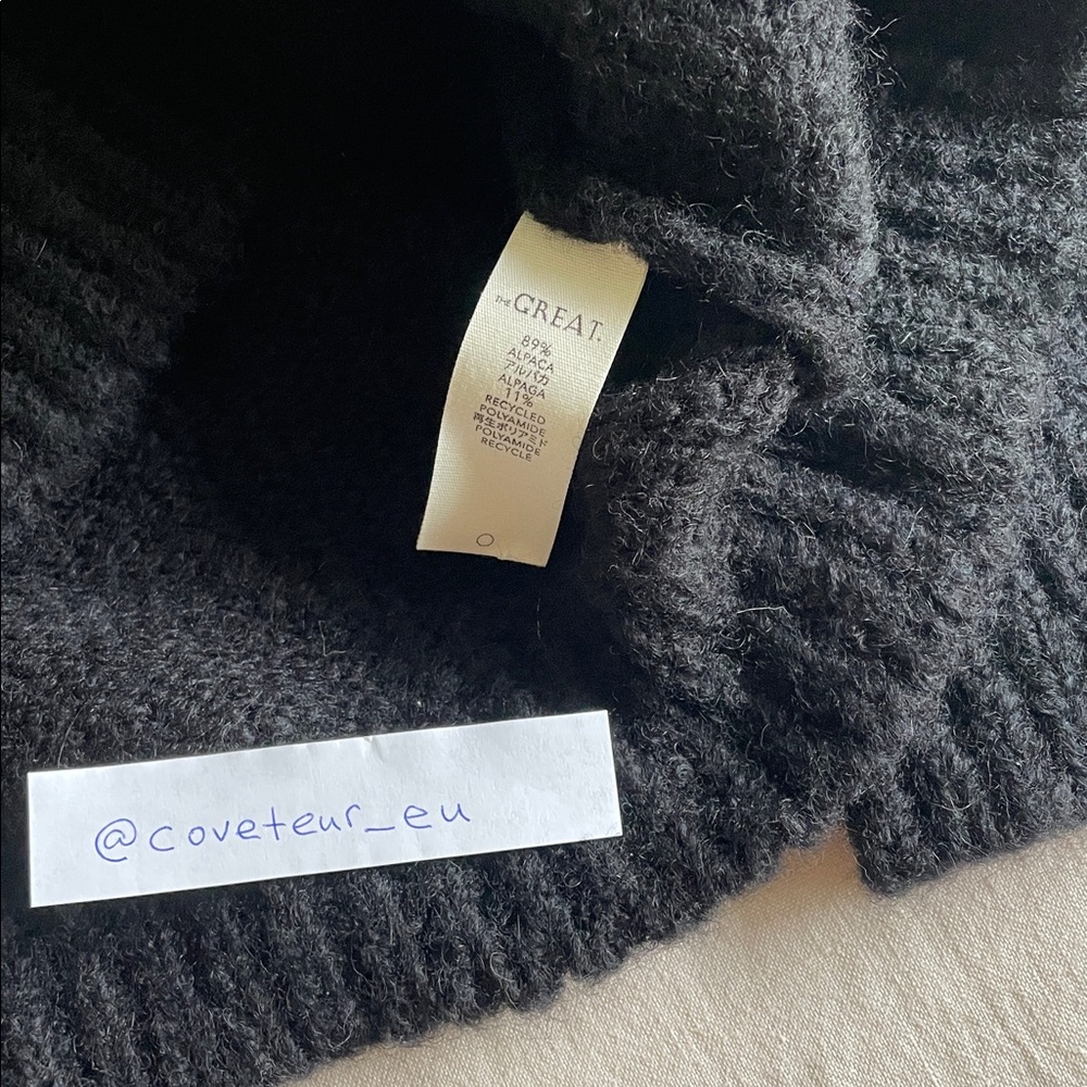 The Great. The Crochet Collar Pullover in Black. Size 0. - Picture 5 of 8